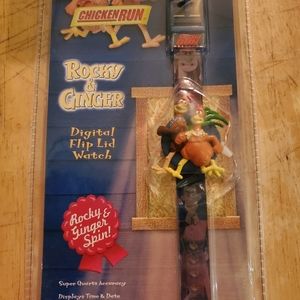 Vintage Chicken Run Watch Flip Top Wristwatch Rocky Ginger Dreamworks Limited